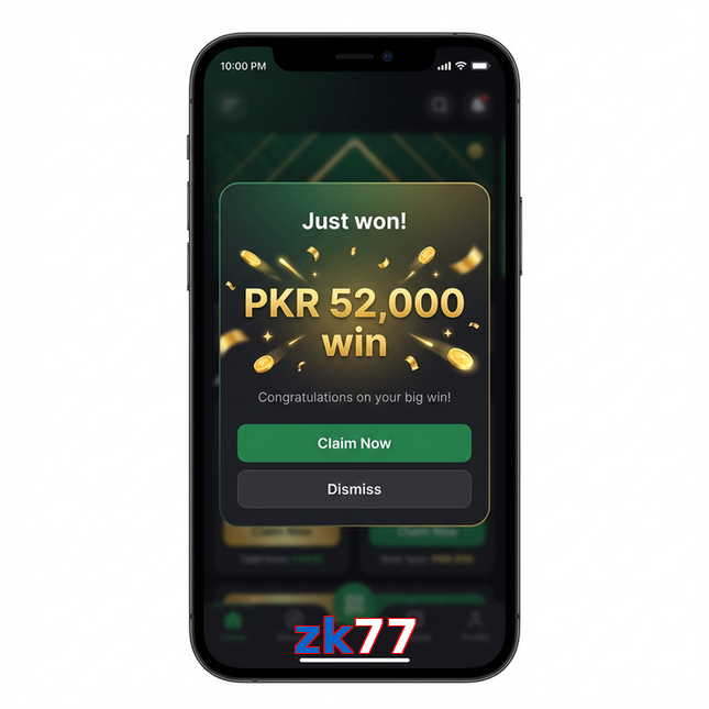 Main screen of Zk77 win page for PK players